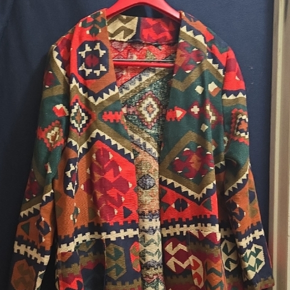 Colorful Geometric Pattern Blazer - Picture 6 of 6